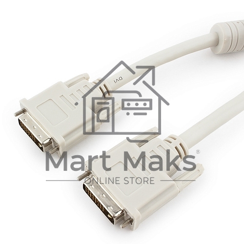 Кабель DVI-D dual link Gembird/Cablexpert CC-DVI2-10M, 25M/25M, 10м, экран, феррит.кольца, пакет