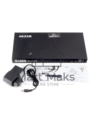Разветвитель HDMI Cablexpert DSP-8PH4-03, HD19F/8x19F, 1 компьютер => 8 мониторов, Full-HD, 3D, 1.4v, каскадируемый