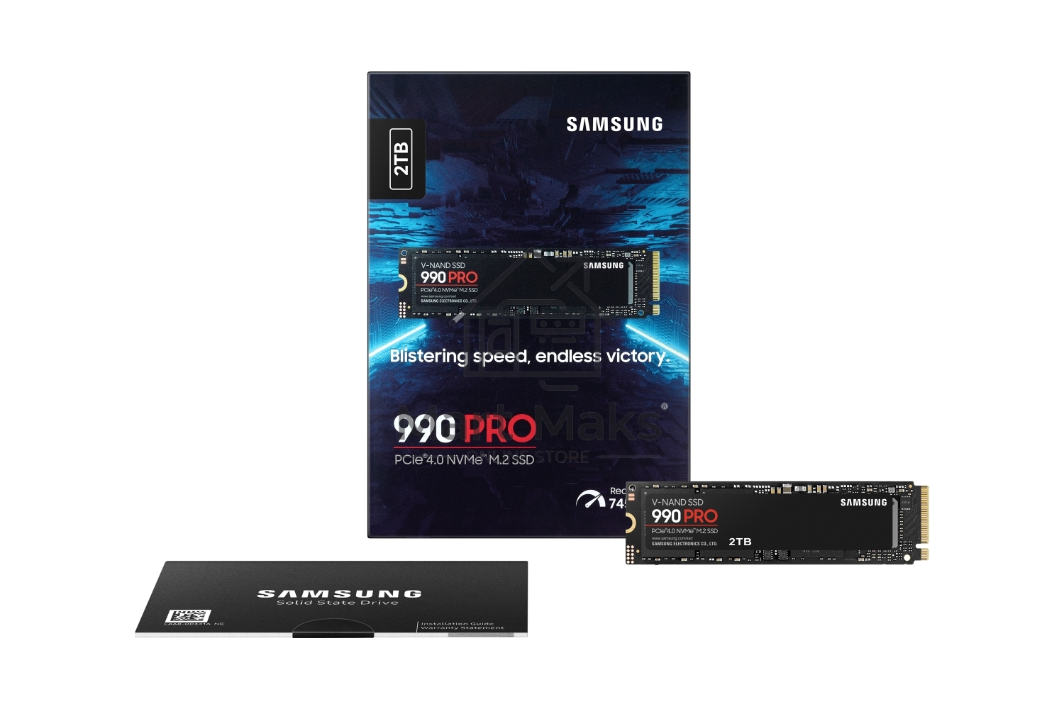 Накопитель SSD Samsung 990 PRO, 2TB, PCIe 4.0 x4, M.2 2280, NVMe, R/W 7450/6900