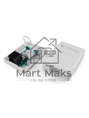 Розетка компьютерная Hyperline SB1-1-8P8C-C6-WH RJ-45(8P8C), категория 6, одинарная, внешняя, Dual IDC