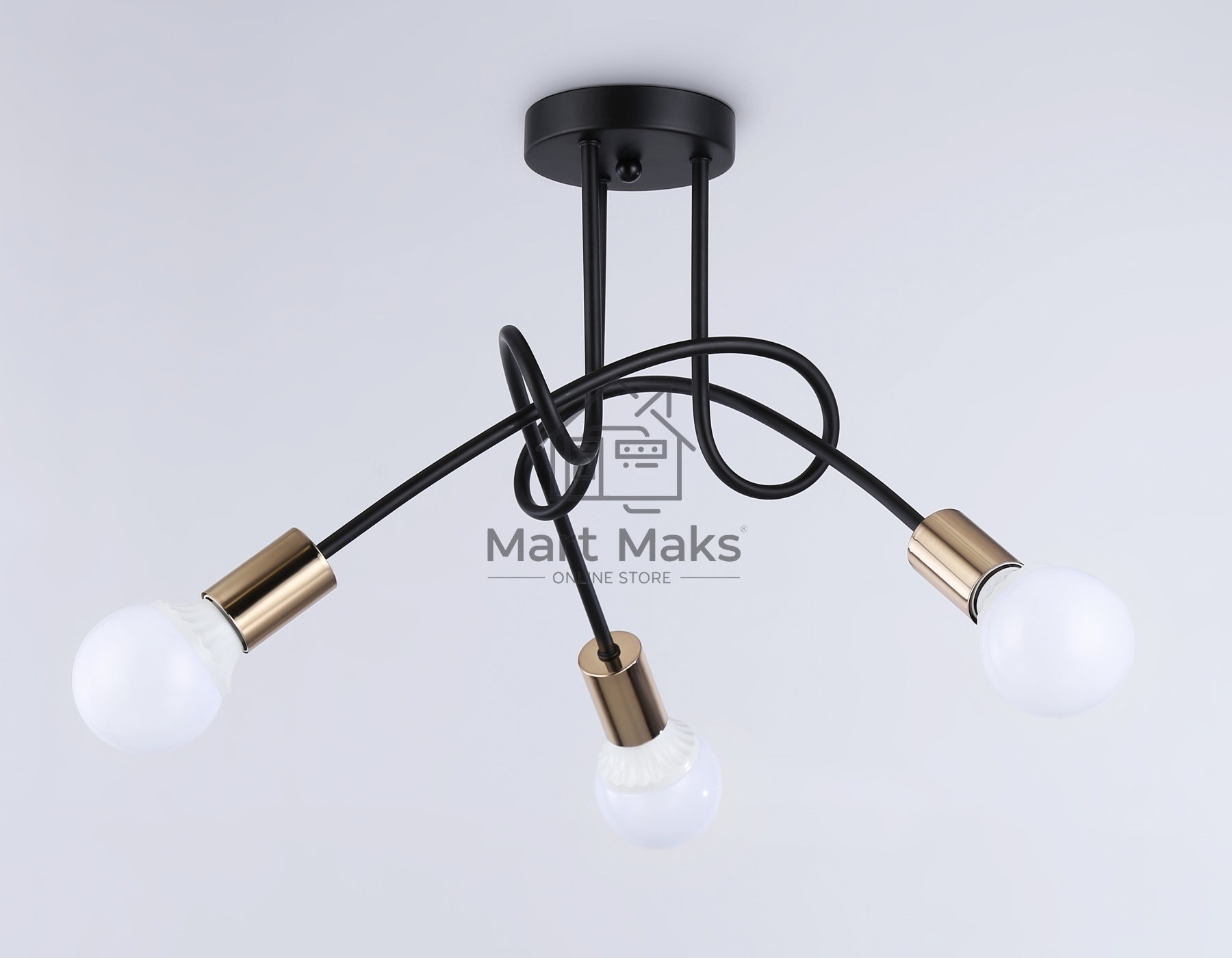 Светильник Ambrella light TR80415/3 BK/GD черный/золото E27/3 max 60W D670*370