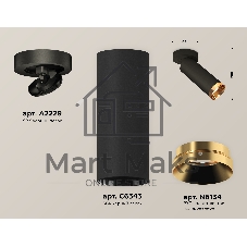 Светильник Ambrella Light XM6343204 SBK/PYG черный песок/золото желтое полированное MR16 GU5.3  (A2229, C6343, N6134)