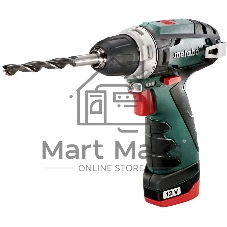 Дрель-шуруповерт Metabo PowerMaxx BS, 12 В, 2 Ач, 34 Нм, щеточный