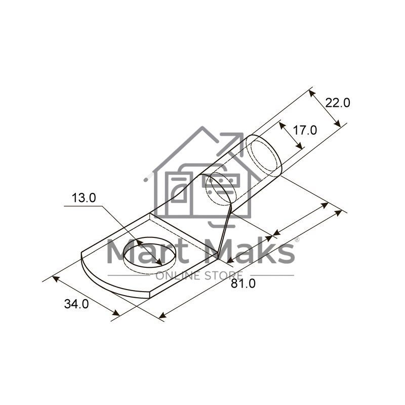Наконечник ТМЛ 120–12–17 (120 мм² - Ø 12 мм) ГОСТ 7386-80 (в упак. 2 шт.) Rexant