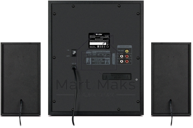 Акустическая система 2.1 SVEN MS-2080 / 70 Watt / ~220V 50Hz / FM-тюнер, USB/ SD, дисплей / BLUETOOTH / ПДУ / Black