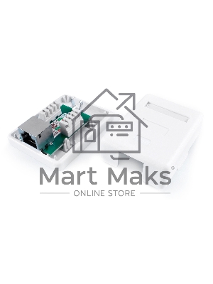 Розетка компьютерная Hyperline SB1-1-8P8C-C6-SH-WH RJ-45(8P8C), категория 6, экранированная, одинарная, внешняя, Dual IDC