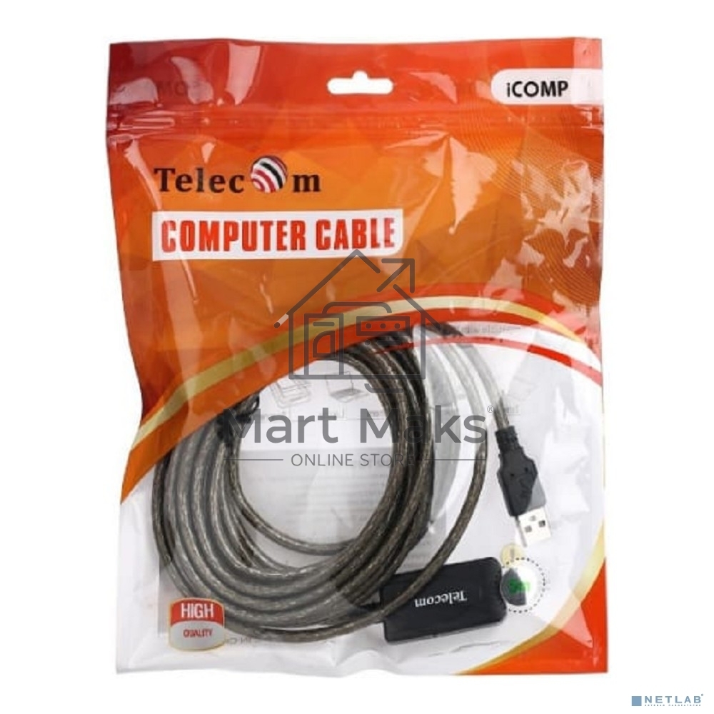 Кабель USB2.0-repeater, удлинительный активный <Am-->Af> 5м, Telecom <TUS7049-5M>