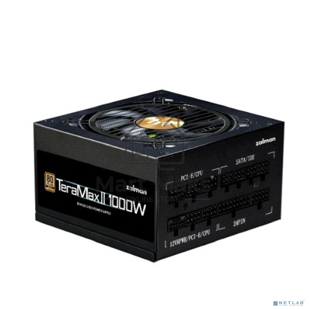 Блок питания Zalman TeraMax II, 1000Вт, 80 PLUS Gold, 120мм, модульный, черный