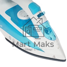 Утюг Maxwell MW-3055B белый/голубой, 2200 Вт, 30 г/мин, 100 г/мин, 280 мл