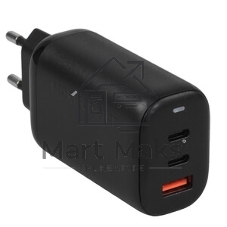 Сетевое зарядное устройство MORE CHOICE (4610196409646) NC79 1USB+2Type-C 3.0A PD 65W быстрая зарядка черный