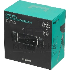 Веб-камера Logitech C922 Pro Stream 1920x1080, 30 кадр/с, USB Type-A, микрофон (2 шт, шумоподавление), автоматическая фокусировка, автоосвещение, универсальное крепление