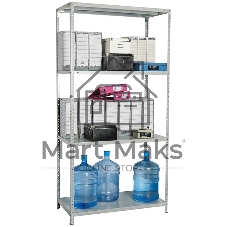Стеллаж Практик MS Standart 120/60x20/4 пол.:4 единая 1200x600x200мм серый (S24199132402)
