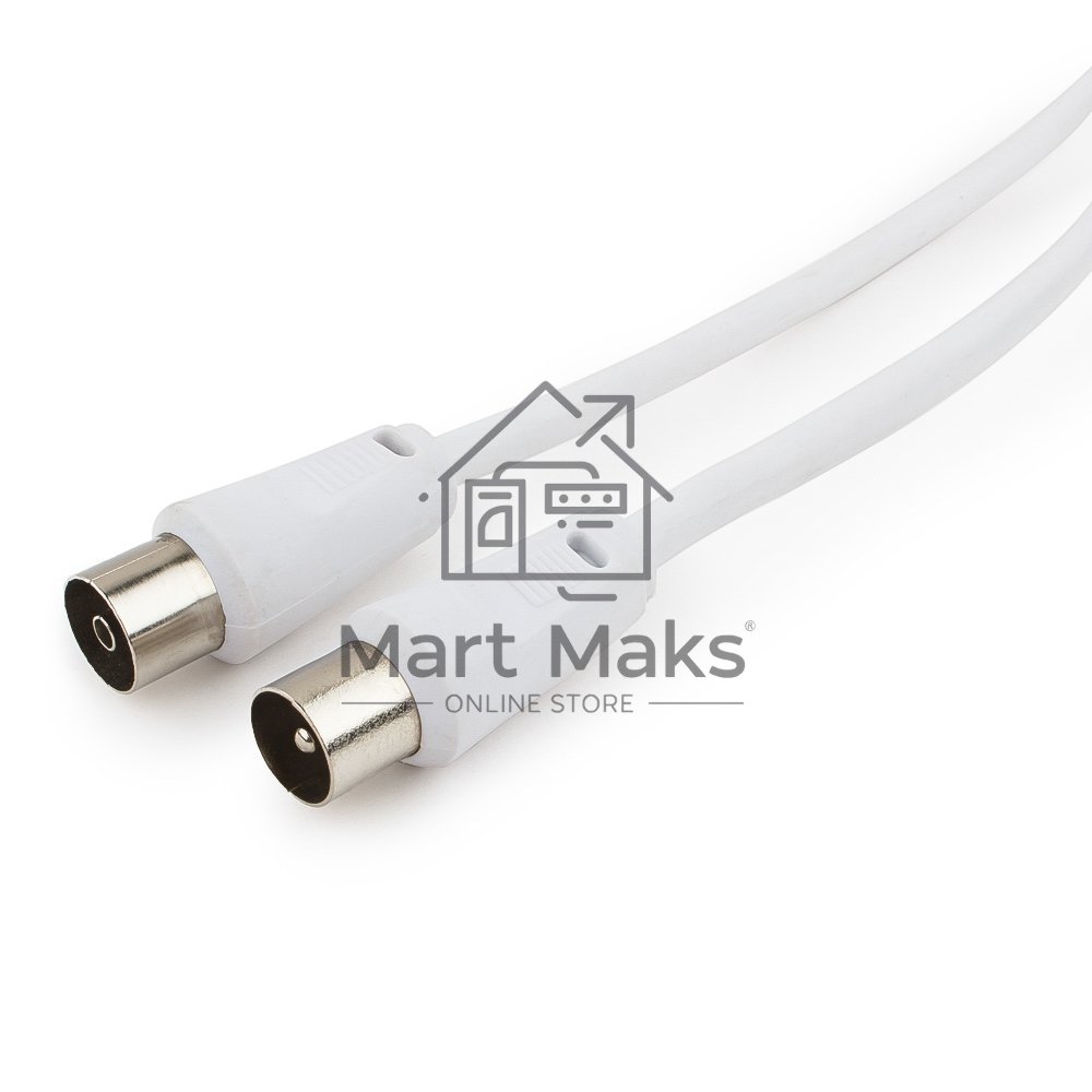 Кабель телевизионный Cablexpert CCV-515-W-3M, Coaxial M/F, белый, 3м