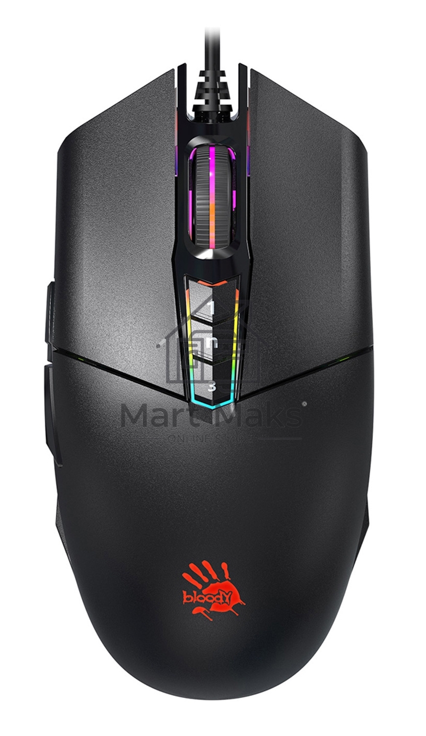 Мышь проводная A4Tech Bloody P91s черный, 8000 dpi, USB, кнопки - 8