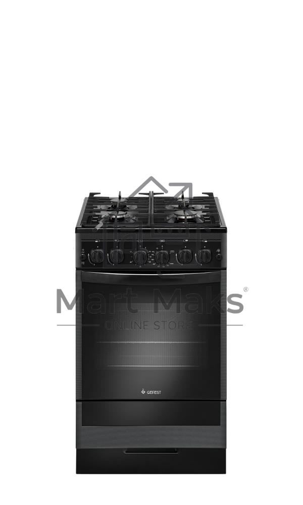 Плита газовая Gefest ПГ 5500-02 0115 черный, конфорок 4 шт, духовка 52 л, 50 см x 85 см x 58.5 см
