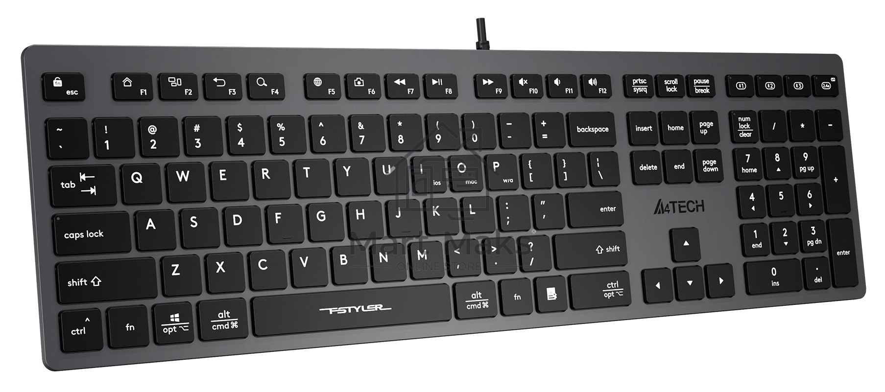 Клавиатура A4Tech Fstyler FX50 проводная, USB, серый