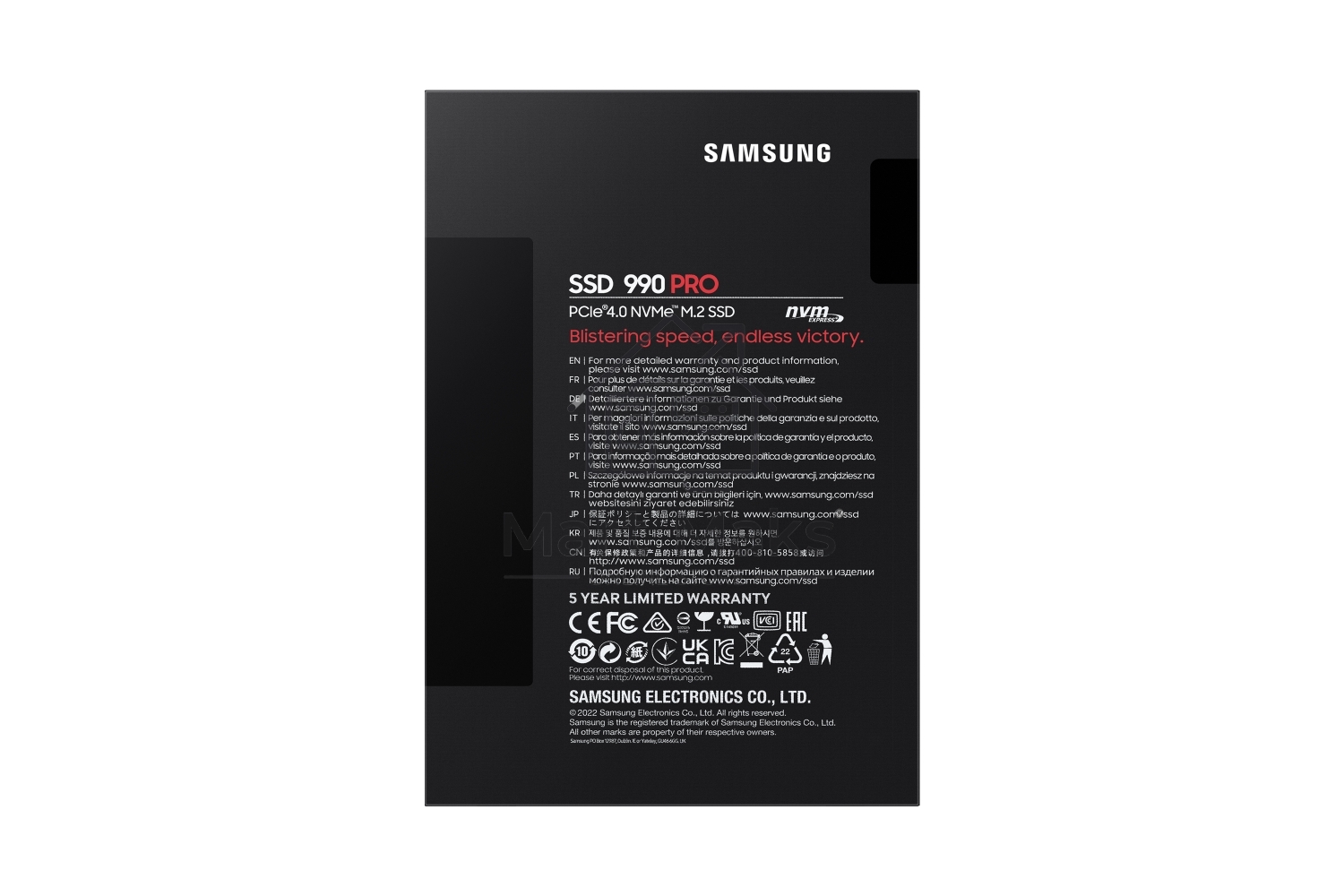 Накопитель SSD Samsung 990 PRO, 2TB, PCIe 4.0 x4, M.2 2280, NVMe, R/W 7450/6900