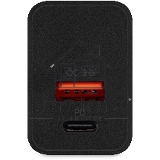 Сетевое зарядное устройство Digma DGW2D 20W 3A+1A (PD+QC) USB-C/USB-A универсальное черный