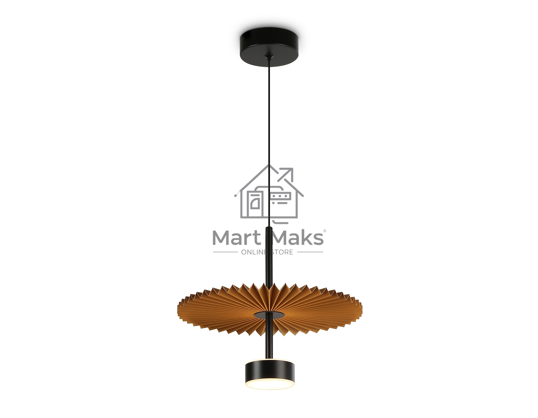Светильник Ambrella light LH72607 BK/CF черный/кофе 6W 3000K D300*260-1770