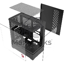 Корпус Bloody CC-127-BK, Midi-Tower, чёрный