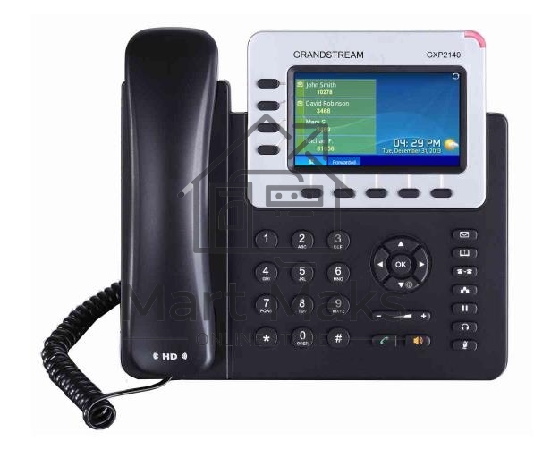 Телефон Grandstream GXP-2140, VoIP 2 Порта Ethernet 10/100/1000, 4 SIP линий, цветной TFT дисплей 480x272, HD Audio