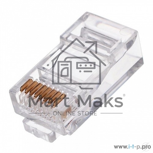 Коннектор RJ-45 (8P8C) LC-PTU-01/10 вилка универсальная. кат.5e. со сквозным отверстием(10 шт.)