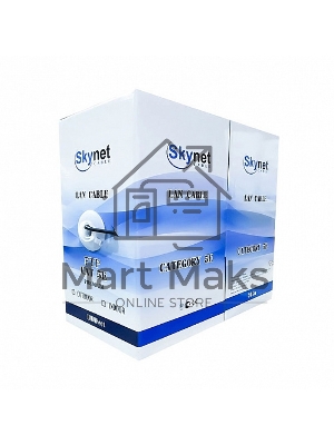 Кабель SkyNet Light UTP indoor 2x2x0,46, медный, FLUKE TEST, кат.5e, однож., 305 м, box, серый
