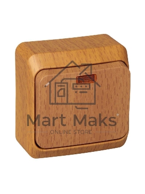 Выключатель 1-кл. ОП Этюд Дача 10А IP20 с индик. бук SchE BA10-005T