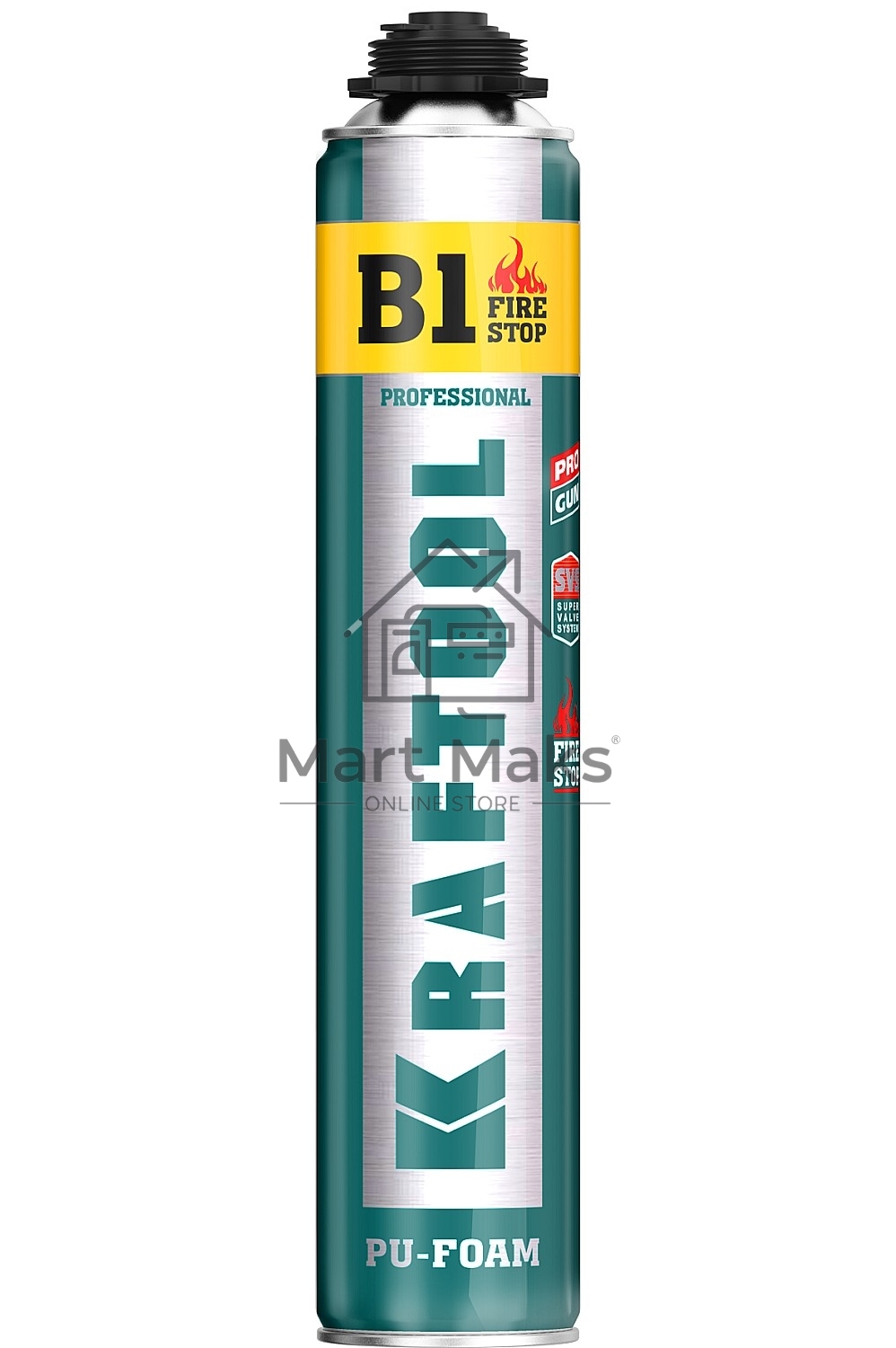 Пена монтажная KRAFTOOL KRAFTFLEX PREMIUM PRO B1 профессиональная, монтажная, пистолетная, всесезонная, 750 мл [41186_z01]
