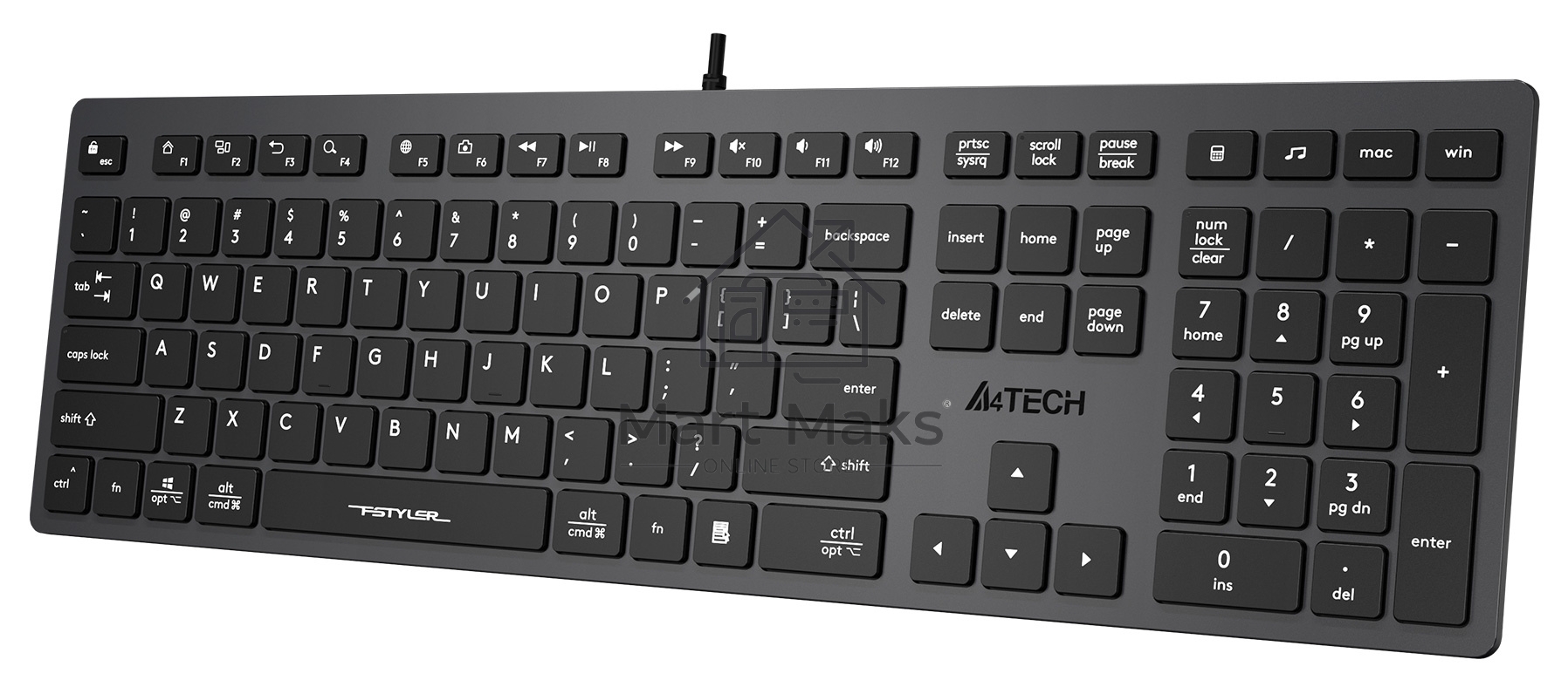 Клавиатура A4Tech Fstyler FX50 проводная, USB, серый