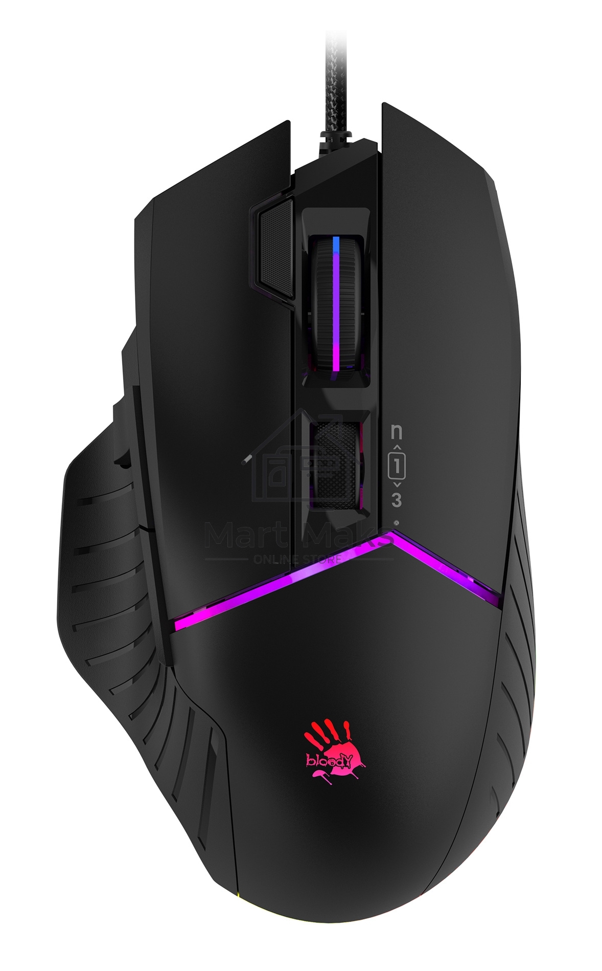 Мышь проводная A4Tech Bloody W95 Max черный, 12000 dpi, USB, кнопки - 10