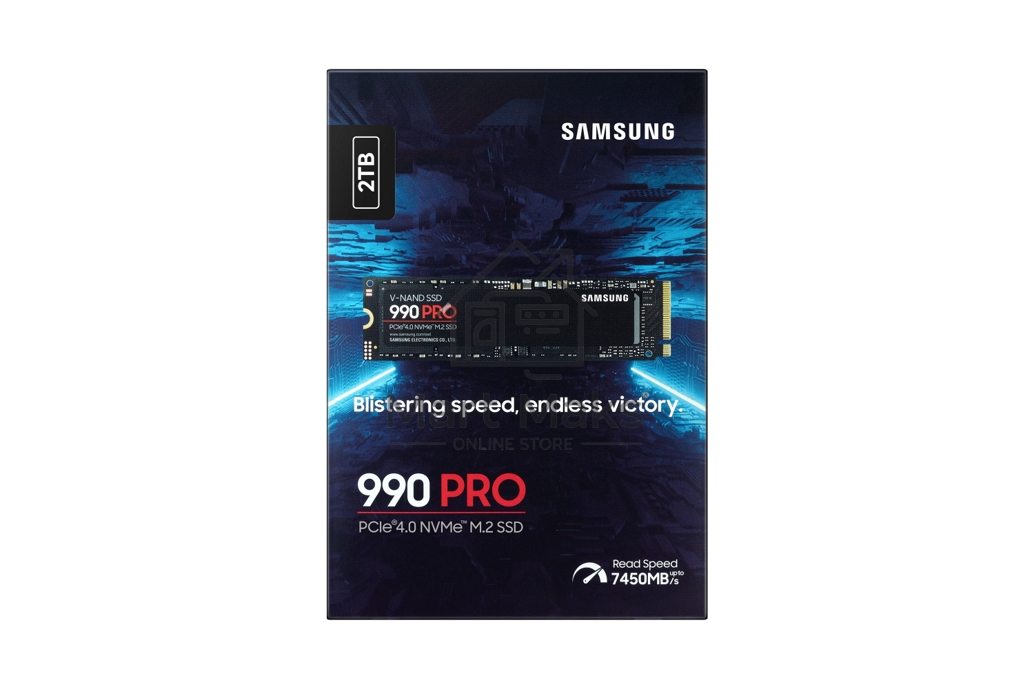 Накопитель SSD Samsung 990 PRO, 2TB, PCIe 4.0 x4, M.2 2280, NVMe, R/W 7450/6900