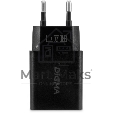 Сетевое зарядное устройство Digma DGW2D 20W 3A+1A (PD+QC) USB-C/USB-A универсальное черный