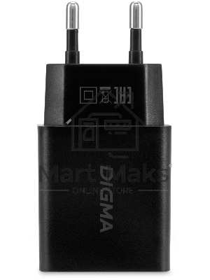 Сетевое зарядное устройство Digma DGW2D 20W 3A+1A (PD+QC) USB-C/USB-A универсальное черный