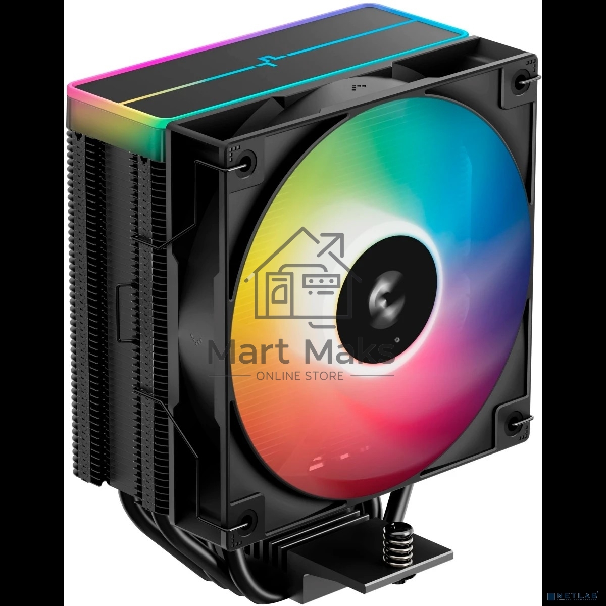 Кулер для процессора DEEPCOOL AG400 BK ARGB V2 черный 120мм алюминий+медь 2100rpm 31.6db 4-pin 220W 154мм