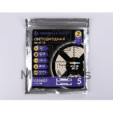 Светодиодная лента Ambrella light GS2602 COB 320Led/ 10W m/ 12V IP20 4500K/ 5000*8*1.54mm (2 конт.)