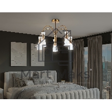 Люстра Ambrella light LH55701/5 BS/CL латунь/прозрачный E14*5 max 40W D600*440