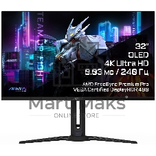 Монитор 31.5' GIGABYTE AORUS FO32U2 QD-OLED 3840x2160, 240 Гц, 0.03 мс, 16:9, 1000 кд/м², 2xHDMI, DisplayPort, HDR, FreeSync Premium Pro, Flicker Free, черный Монитор 31.5' GIGABYTE AORUS FO32U2 QD-OLED 3840x2160, 240 Гц, 0.03 мс, 16:9, 1000 кд/м², 2xHDMI, DisplayPort, HDR, FreeSync Premium Pro, Flicker Free, черный