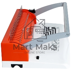 Переплетчик ГЕЛЕОС БП-13+ бело-красный на пластиковую пружину, А4, ручная перфорация 13 листов, переплет макс до 500 л., глубина перфорации 2 мм