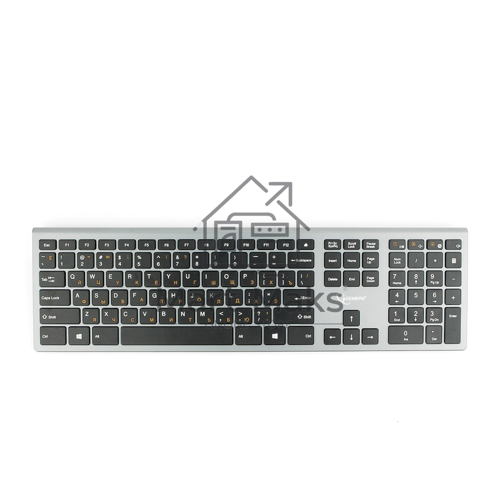 Клавиатура Gembird KBW-1 беспроводная, USB, серебристый