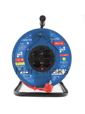 Удл. на пласт. катушке “Power Cube” IP20 16А 40м ПВС 3*1,5мм2 4 роз. с/з