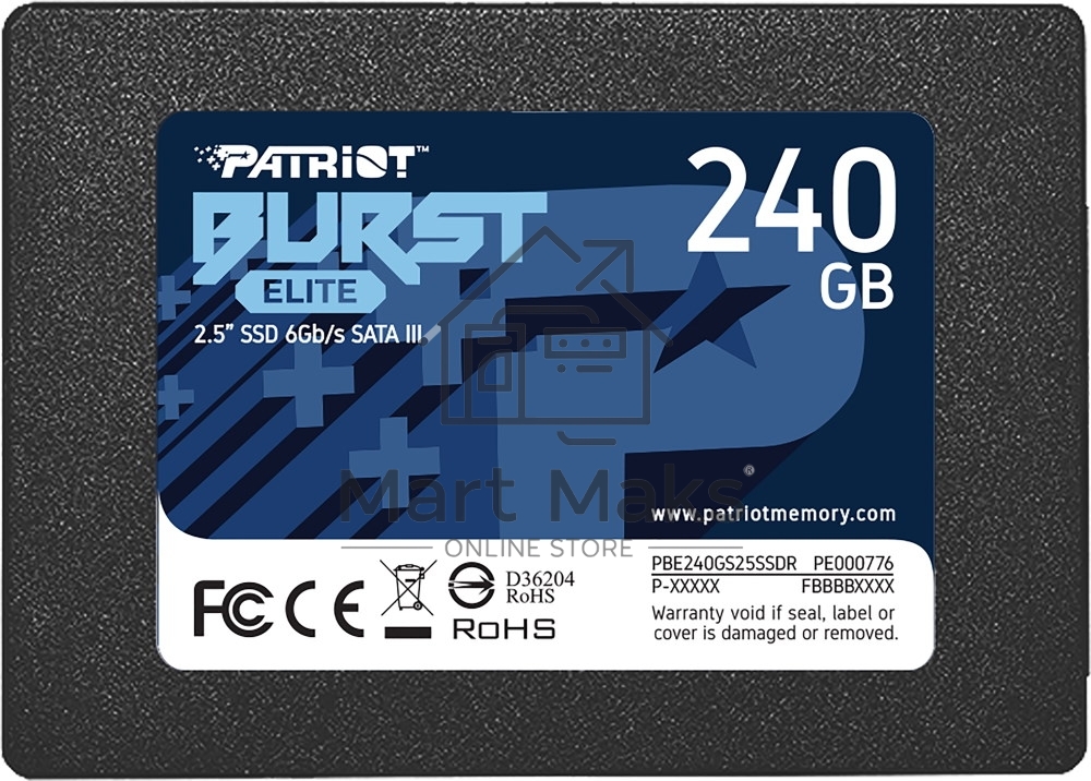 Накопитель SSD Patriot Burst Elite, 240GB, SATA, 2.5