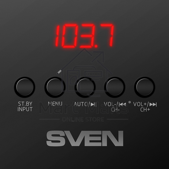 Акустическая система 2.1 SVEN MS-2080 / 70 Watt / ~220V 50Hz / FM-тюнер, USB/ SD, дисплей / BLUETOOTH / ПДУ / Black