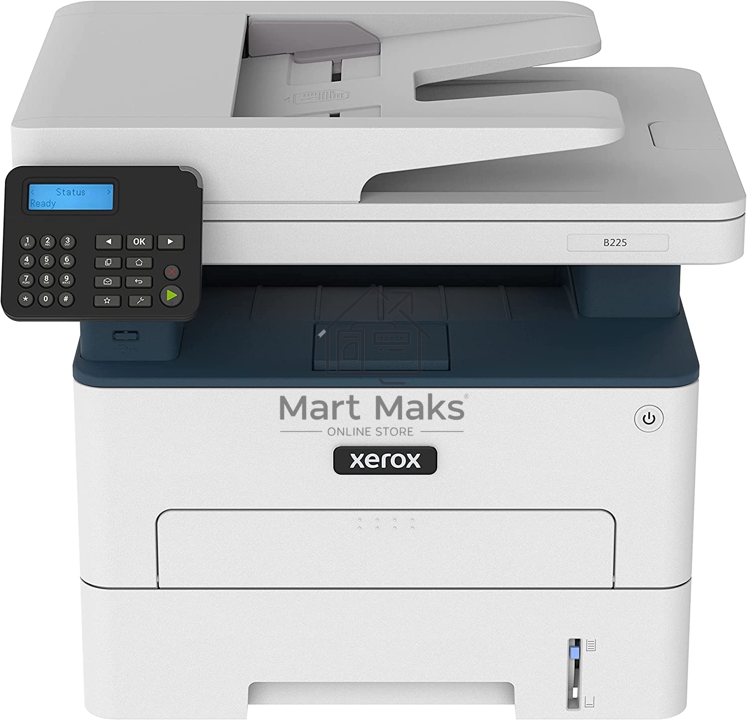 МФУ лазерный Xerox B225 (B225V_DNI), A4, ч/б, печ. до 34 стр/мин., скан. до 23 стр/мин. (ч/б) 7 стр/мин. (цвет), 600x600dpi, USB, RJ-45, Wi-Fi