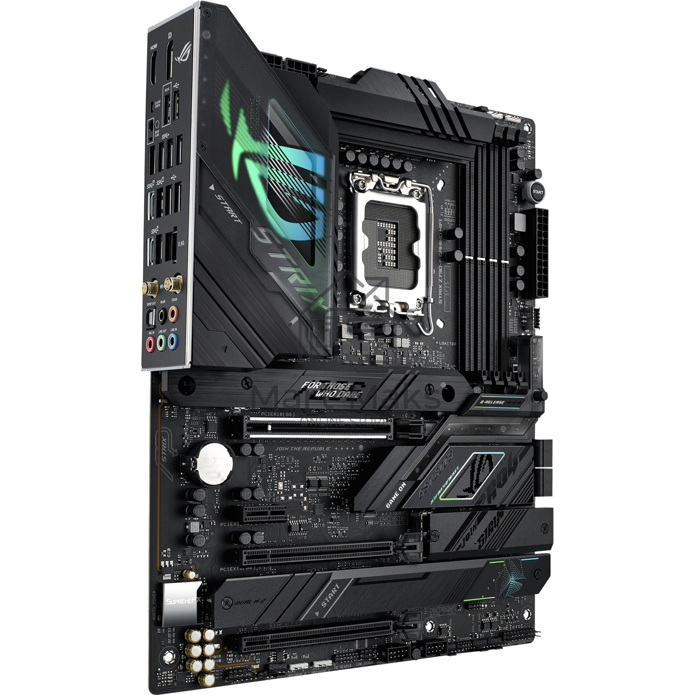 Материнская плата ASUS ROG STRIX Z790-F GAMING WIFI, LGA 1700, Intel Z790, 4xDDR5, 4xSATA, 4xM.2, 1xPCIe 5.0 x16, 2xPCIe 4.0 x4, 1xHDMI, 1xDP, 1x 2.5Gb LAN, 2xUSB-A 3.2 Gen 2, 4xUSB-A 3.2 Gen 1, 4xUSB-A 2.0, 5x3.5 мм, 7.1, Standard-ATX