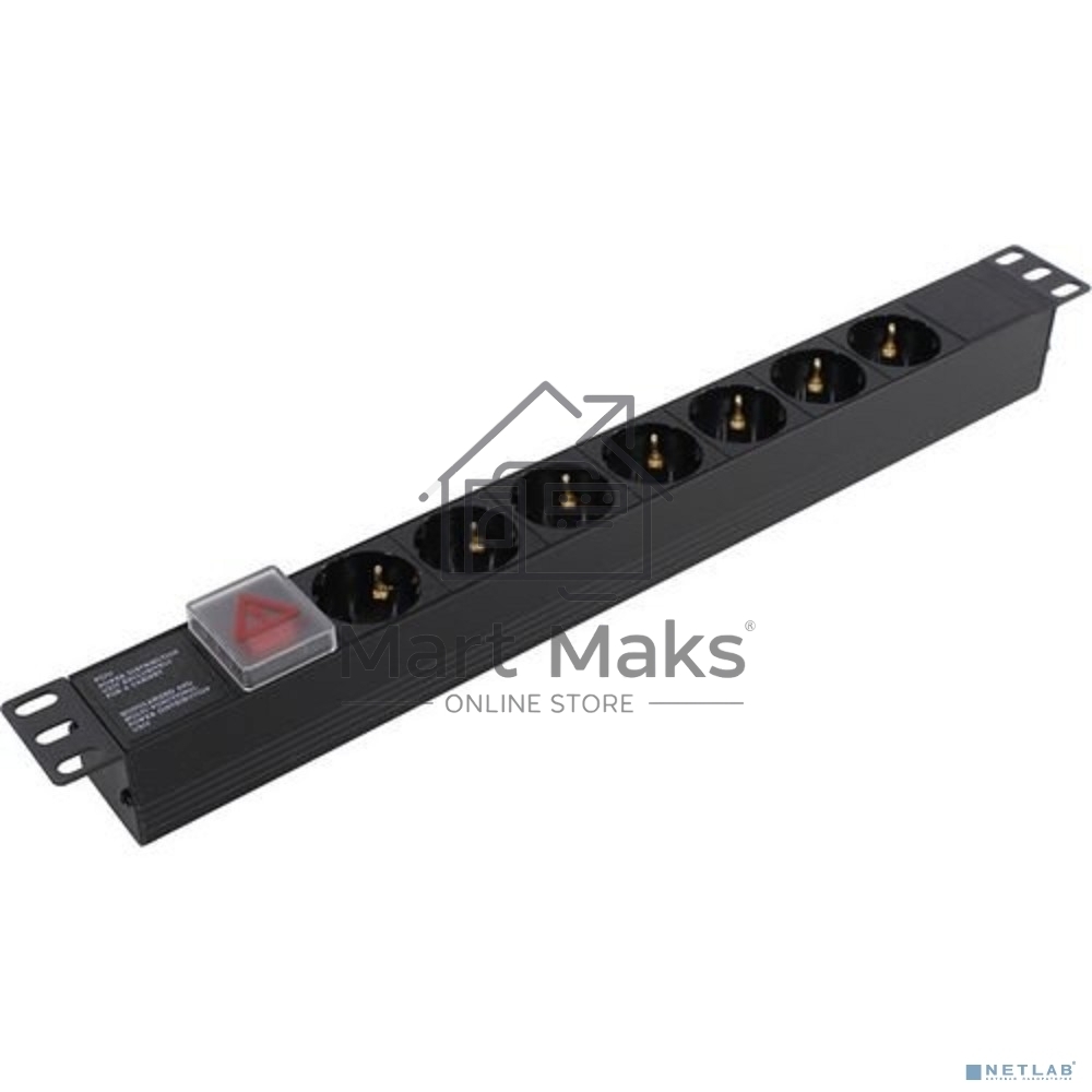 Блок розеток горизонтальный ExeGate ServerPro PDU-19H703 Al-7S-C20-SW, 19