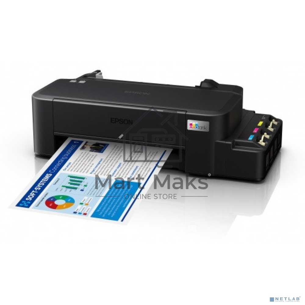 Принтер струйный Epson L121 (C11CD76414), A4, цветной, печ. до 9 стр/мин. (ч/б) до 4.8 стр/мин. (цвет), 720 x 720 dpi, USB
