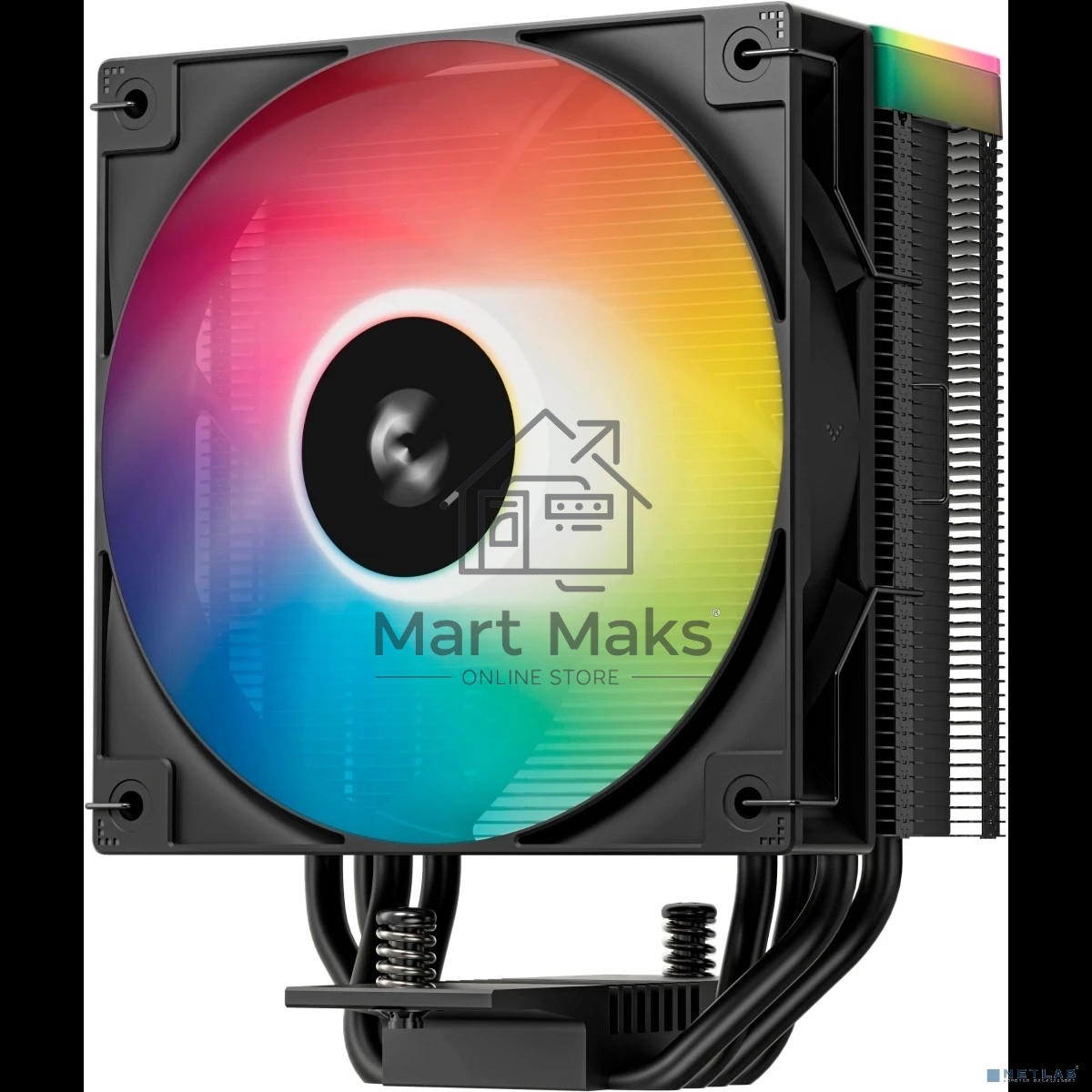 Кулер для процессора DEEPCOOL AG400 BK ARGB V2 черный 120мм алюминий+медь 2100rpm 31.6db 4-pin 220W 154мм