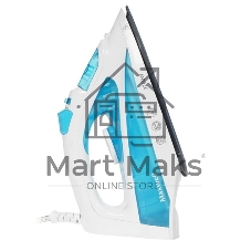 Утюг Maxwell MW-3055B белый/голубой, 2200 Вт, 30 г/мин, 100 г/мин, 280 мл
