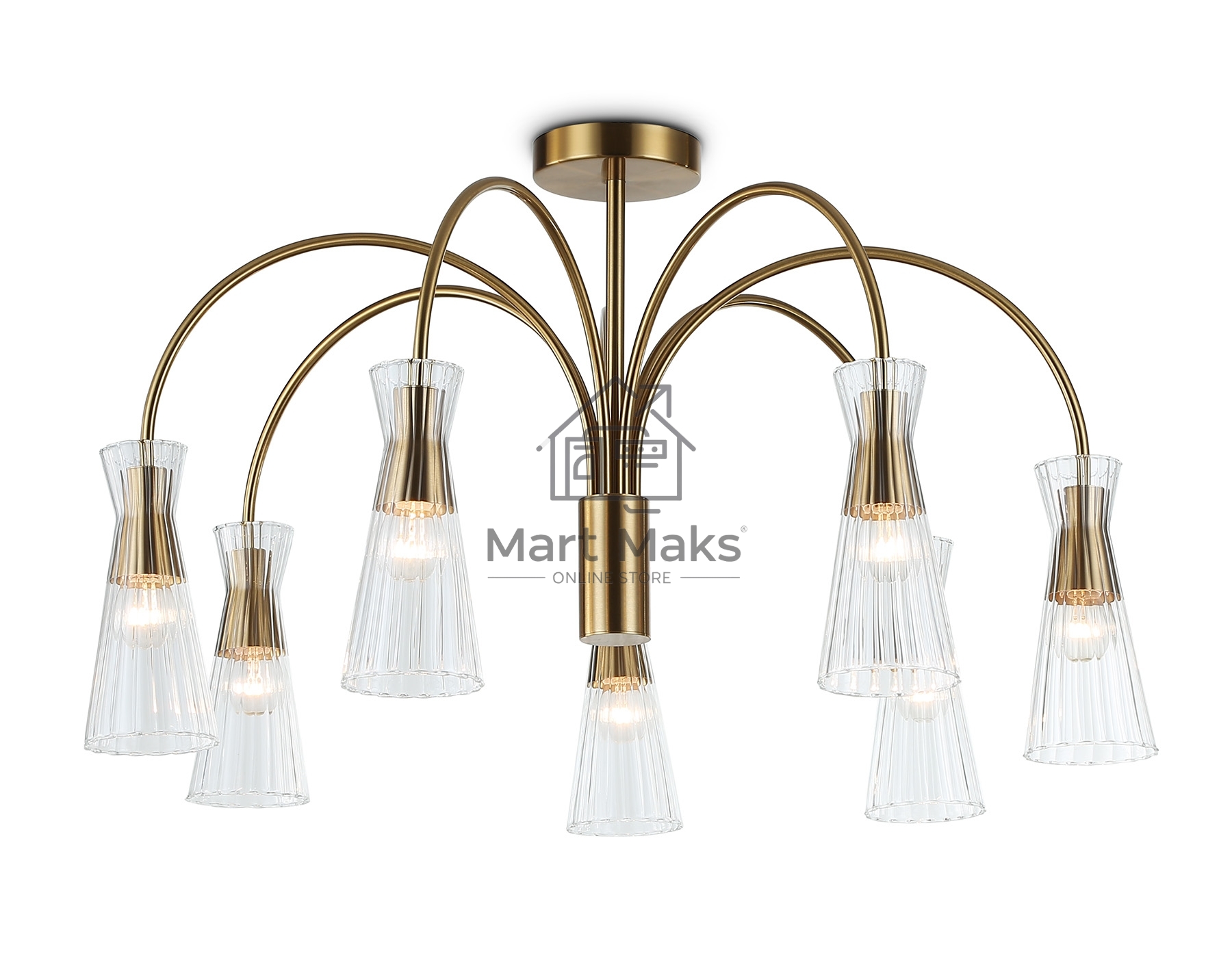 Люстра Ambrella light LH55703/7 BS/CL латунь/прозрачный E14*7 max 40W D745*460
